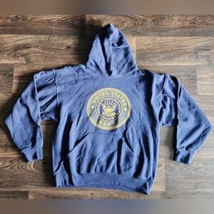 U.S. Navy Vintage 90s 00s Army Military Pullover Hoodie Men Size Large